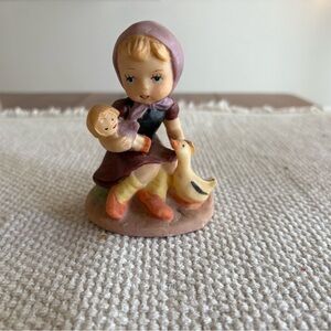 Vintage Hummel Goebel Collectibles Girl with Doll and Duck 4 1/2”